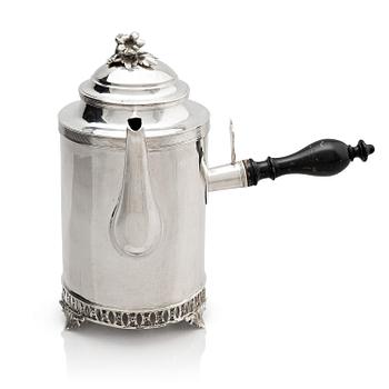 267A. Stephan Westerstråhle, kaffekanna, silver, Stockholm, 1811. Sengustaviansk.
