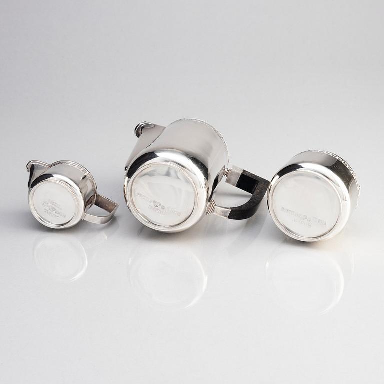 Atelier Borgila, kaffeservis, 4 delar, sterling silver, Stockholm 1939 och 1940.