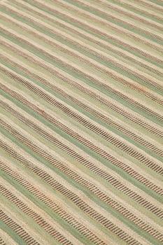 Barbro Nilsson, Matta, "Randig med tvist, grön", rölakan, ca 244,5-245,5 x 226-227 cm, signerad AB MMF BN.