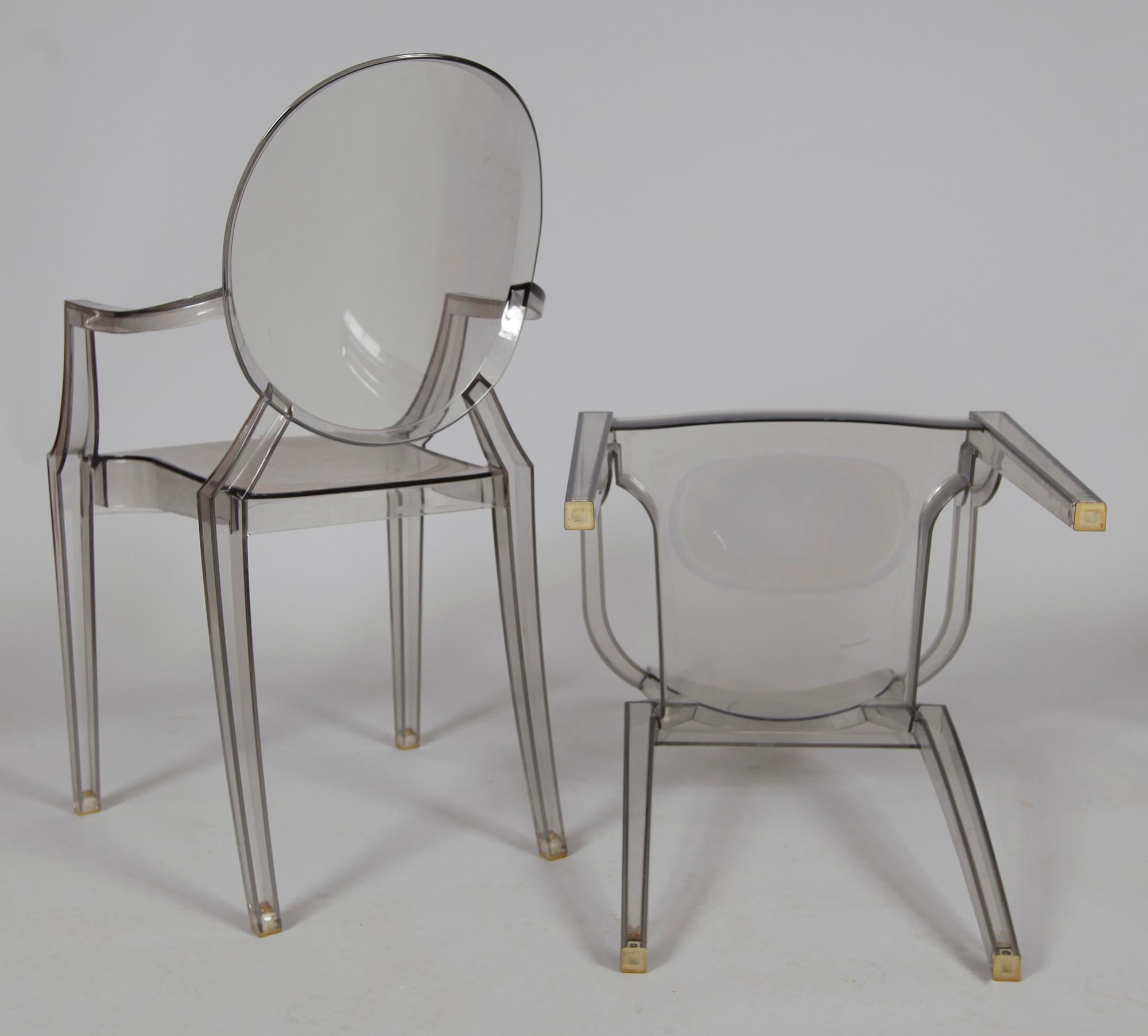 KARMSTOLAR, 1 par, "Louis Ghost", Philippe Starck för Kartell.