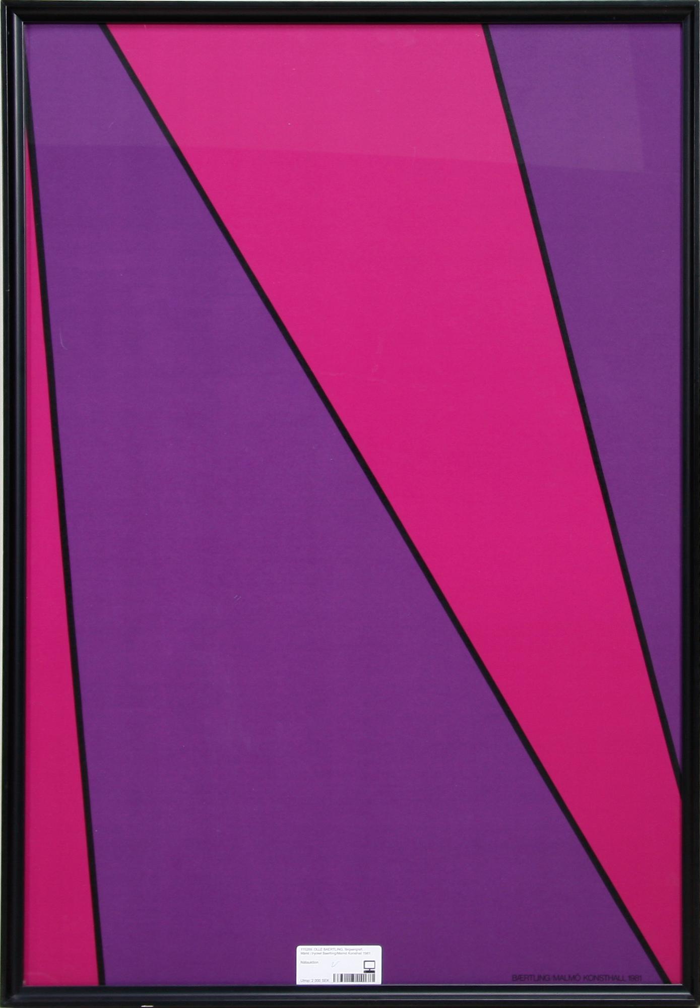 OLLE BAERTLING, färgserigrafi. Märkt i trycket Baertling/Malmö Konsthall 1981.