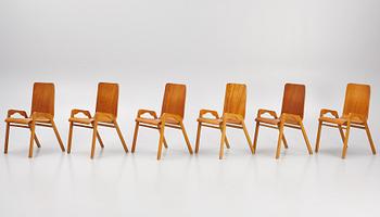 A set of six chairs, Svängsta Stilmöbler, mid 20th Century.