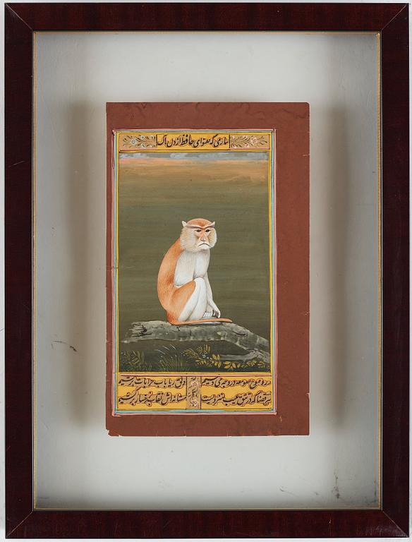 A set of four Mughal paintings by unknown artist, 19th Century.