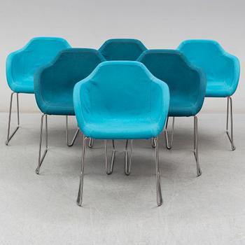 Six chairs (3+3) 'Arena' by Johan Lindstén, Johanson Design, Sweden.