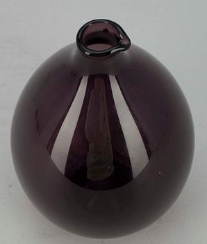 FLASKA, glas, "Fågelflaskan", sign. Timo Sarpaneva, Iittala -57.