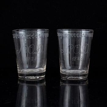 Two glasses, Cedersbergs glasbruk, 1828.