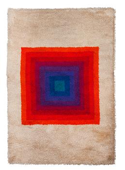 123. Verner Panton, MATTA. "Square, Multi colour". Maskingjord rya. 196 x 134,5 cm. Komponerad av Verner Panton.