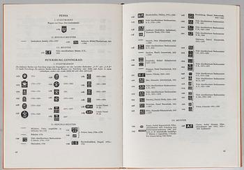 BÖCKER, 3 st, Russian silver Wares, Orfèvrerie Russe samt Verzeichnis der russischen Gold- und Silbermarken.