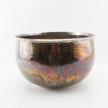 Jan-Eve Stengård, fire bowl with ladle sterling silver Visby 1979.
