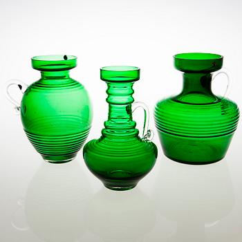 TAMARA ALADIN, VASER, 3 st, glas, "Kleopatra", Riihimäen Lasi, 1970-73. Serien formgiven 1969.