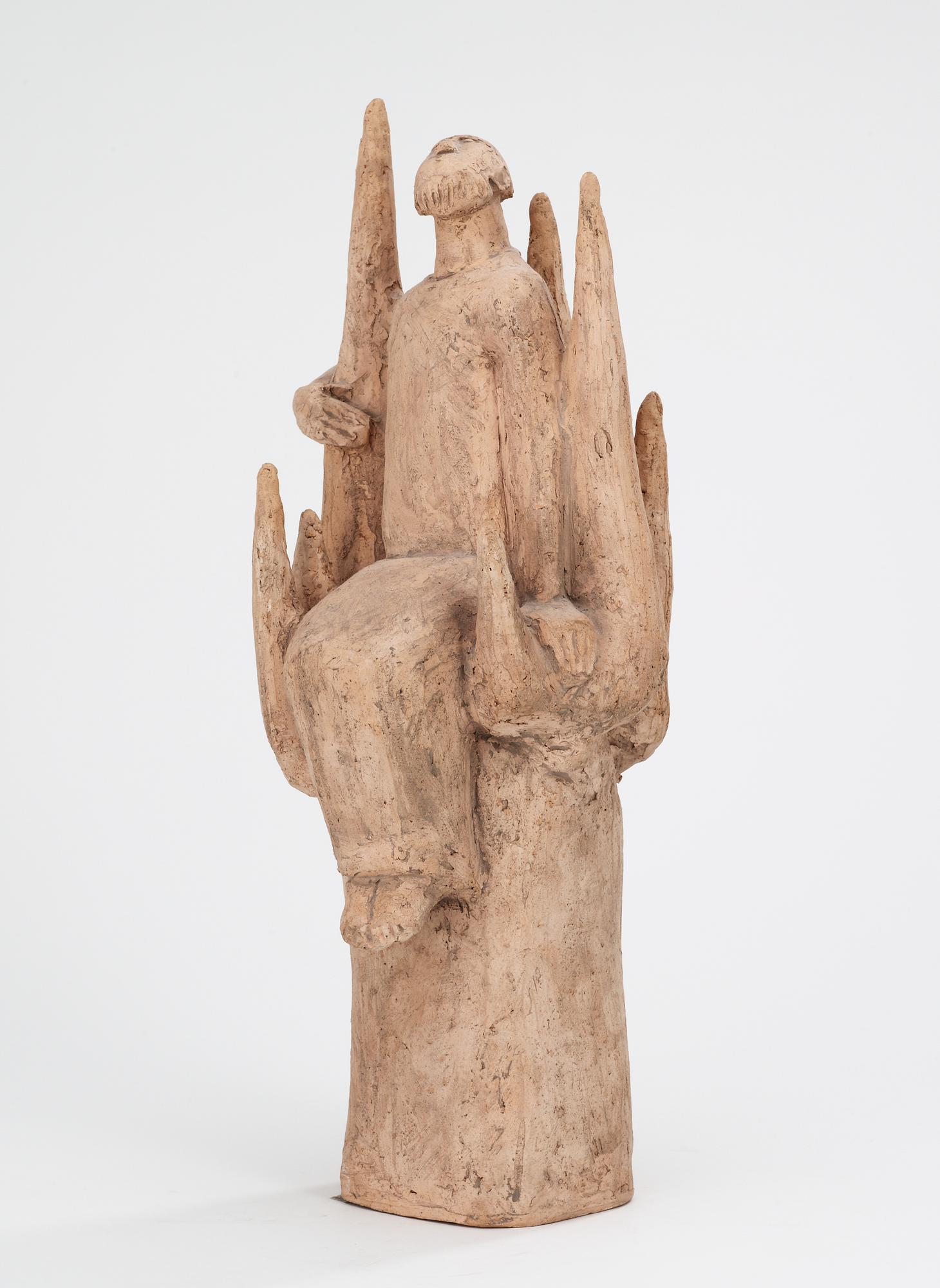 ÅKE HOLM, skulptur, "Sackaios i trädet", Höganäs 1940-50-tal.