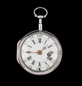 1224. A silver pocket watch, Fredrik Jürgensen, Copenhagen, early 19th century.