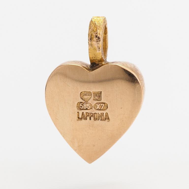 Björn Weckström, A 14K gold pendant "Heart". Lapponia 1975.
