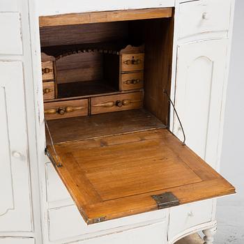 A painted secretaire, mid 19th Century.