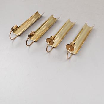 VÄGGLAMPETTER, 4 st, Pierre Forsell, Skultuna, 1900-talets andra hälft.