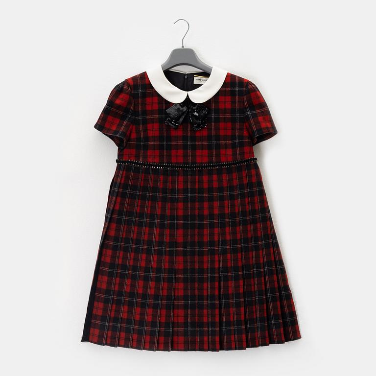 Yves Saint Laurent, a checked wool dress, size 36.