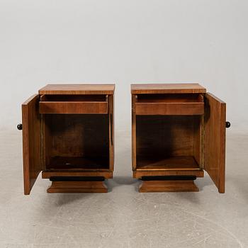 Bedside tables, a pair, Art Deco, first half of the 20th century.