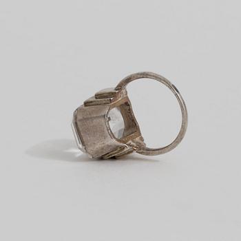 A rock crystal ring by Wiwen Nilsson, Lund.