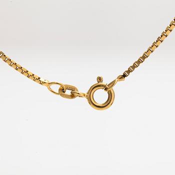 Halsband/ hänge, kors, 14K guld med diamanter tot. ca 0.19 ct.