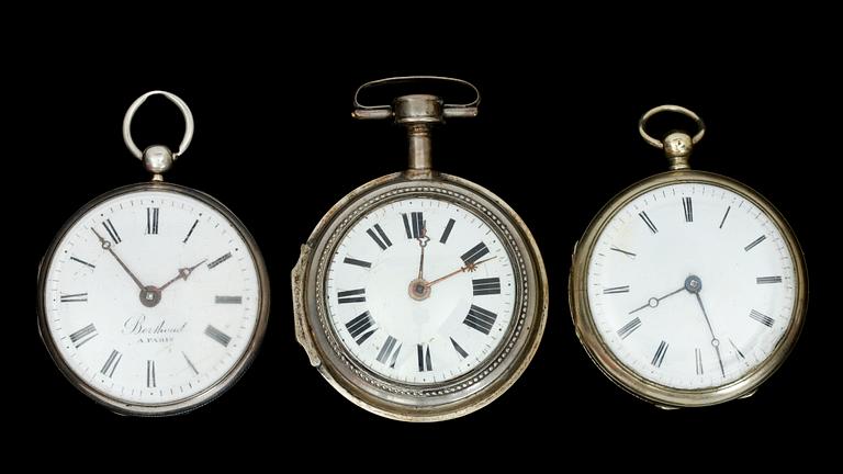 HERRFICKUR, 3 st, metall, omkring år 1800.