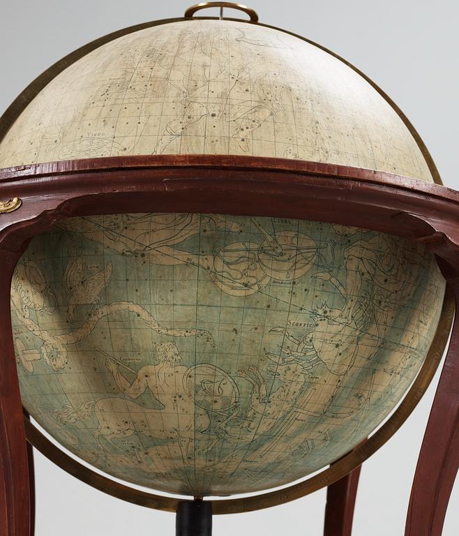 JORDGLOB GLOBUS TERRAQUEUS OCH HIMMELSGLOB GLOBUS COELESTIS, av Anders Åkerman 1766 och Fredrik Akrel 1791.