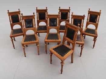 STOLAR, 8 st, nyrenässans, 1800-talets andra hälft.