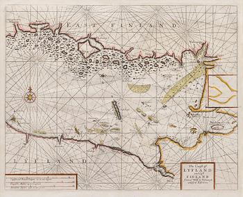 67. A NAUTICAL CHART, Early 18th century. Colored. 42x53 cm.
