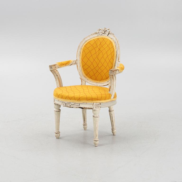 A Danish Louis XVI open armchair, late 18th century.