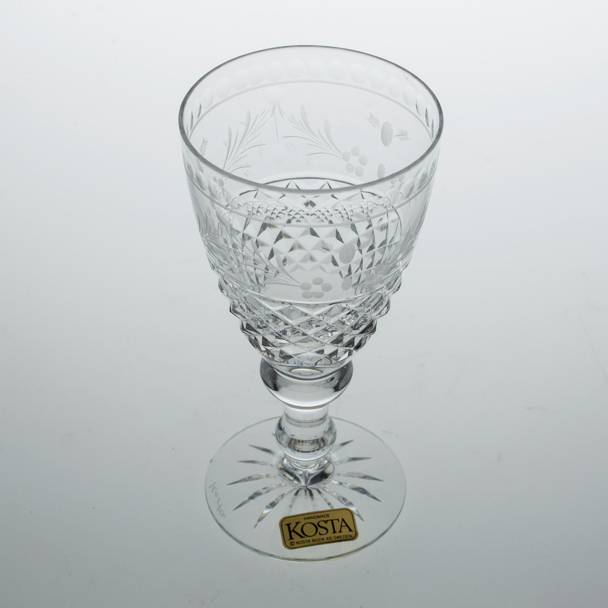 VITVINSGLAS, 12 stycken, "Elvira Madigan", Kosta.