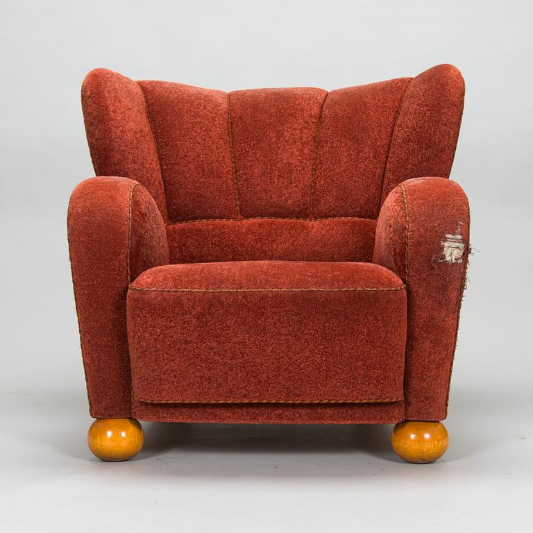 Märta Blomstedt, fåtölj, Aulanko-modellen. Formgiven 1939.