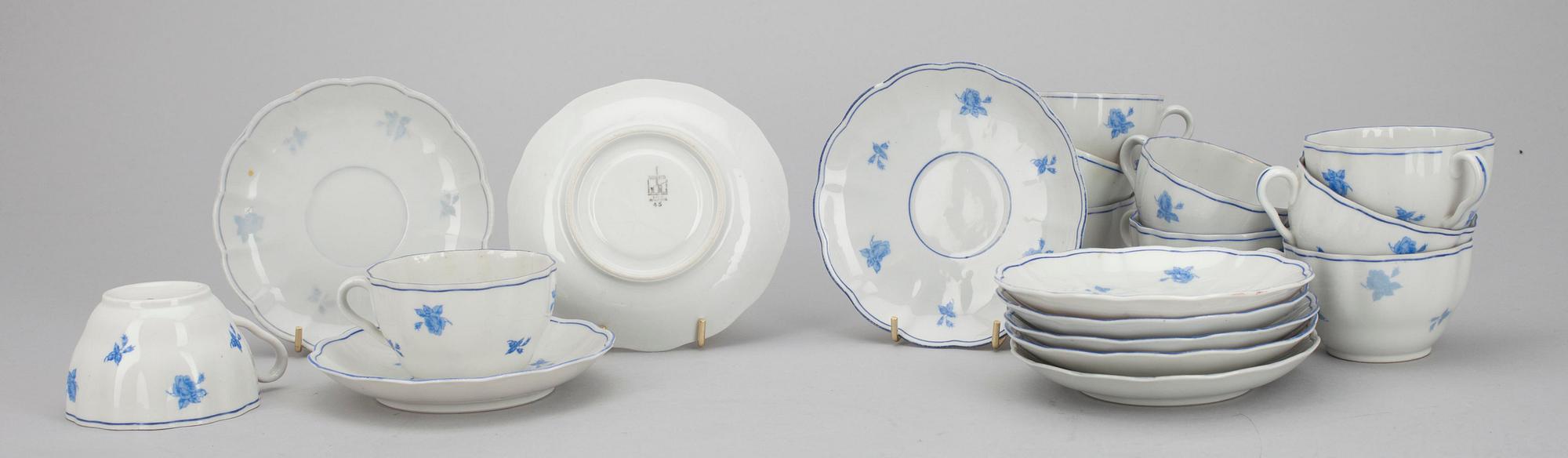 KAFFESERVIS, 10 delar, porslin, Arabia, modell OB, ca 1932-1949.