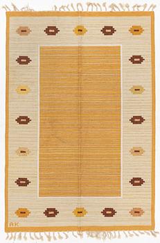 Aina Konge, attributed to, flat weave, signed AK, approx. 245 x 170 cm.