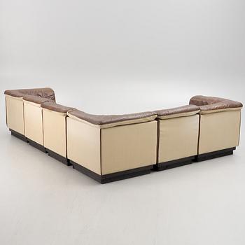 A 1970's modular sofa, in 6 pcs.