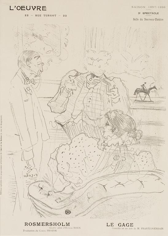 Henri de Toulouse-Lautrec, "Le gage" (Edition du programme de théâtre).