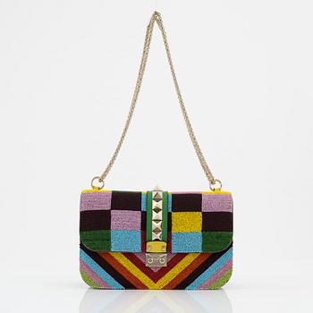 Valentino, a multicolor pearl embroidered rock stud bag.