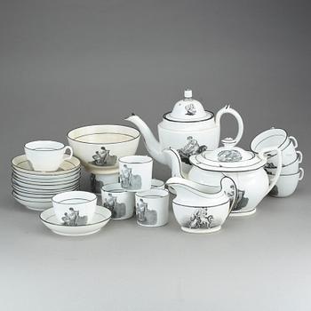 KAFFE- OCH TESERVIS, 15 delar, porslin. Empire.