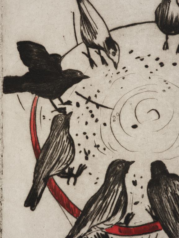 Hans Wigert, Pecking birds.