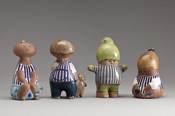 FIGURINER, 4 st, stengods, Lisa Larson, 1900-talets mitt.