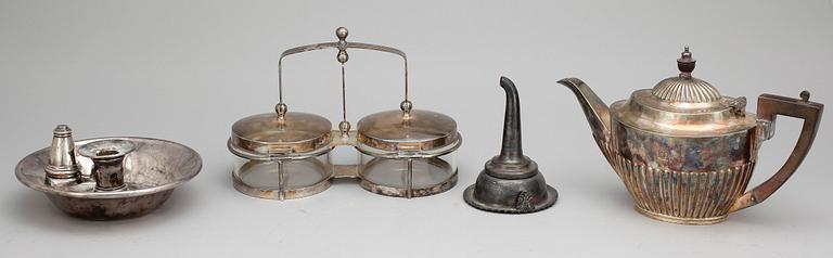 PARTI NYSILVER, 4 delar, bla Mappin & Webb och ART Krupp Berndorf, 1900-tal.