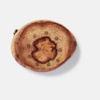 183. Vivianna Torun Bülow-Hübe, a wood and brass brooch, executed in her own workshop in Stockholm ca 1952.