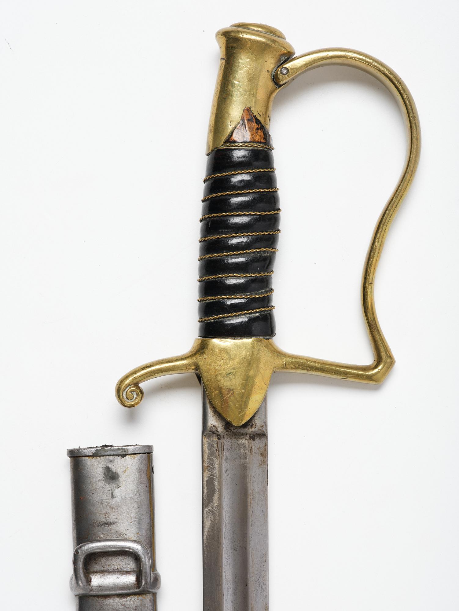 A Swedish artillery sword, 1889 pattern, with scabbard.