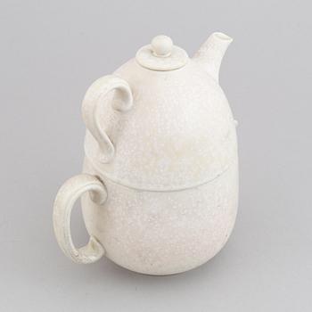 Gunnar Nylund, a set of 2 double" stoneware pots, model UB and a bowl, Rörstrand, Sweden 1940's.