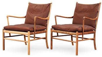 A pair of Ole Wanscher palisander 'Colonial Chair, PJ 149', Poul Jeppesen, Denmark.