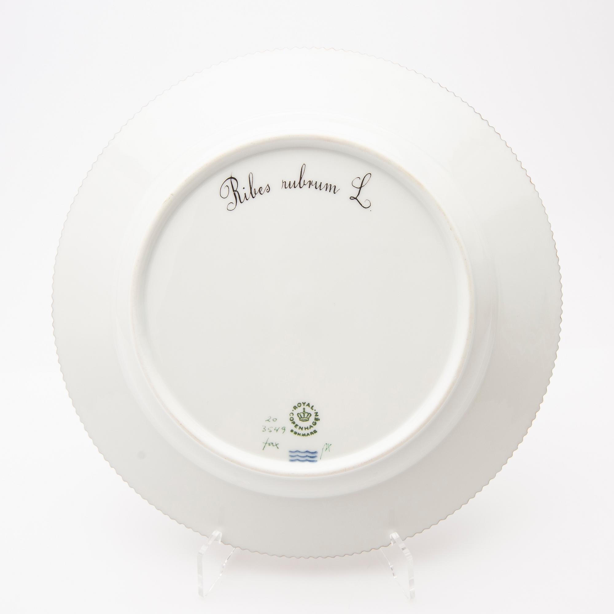 Plate, porcelain, "Flora Danica", Royal Copenhagen, Denmark, 20th century.