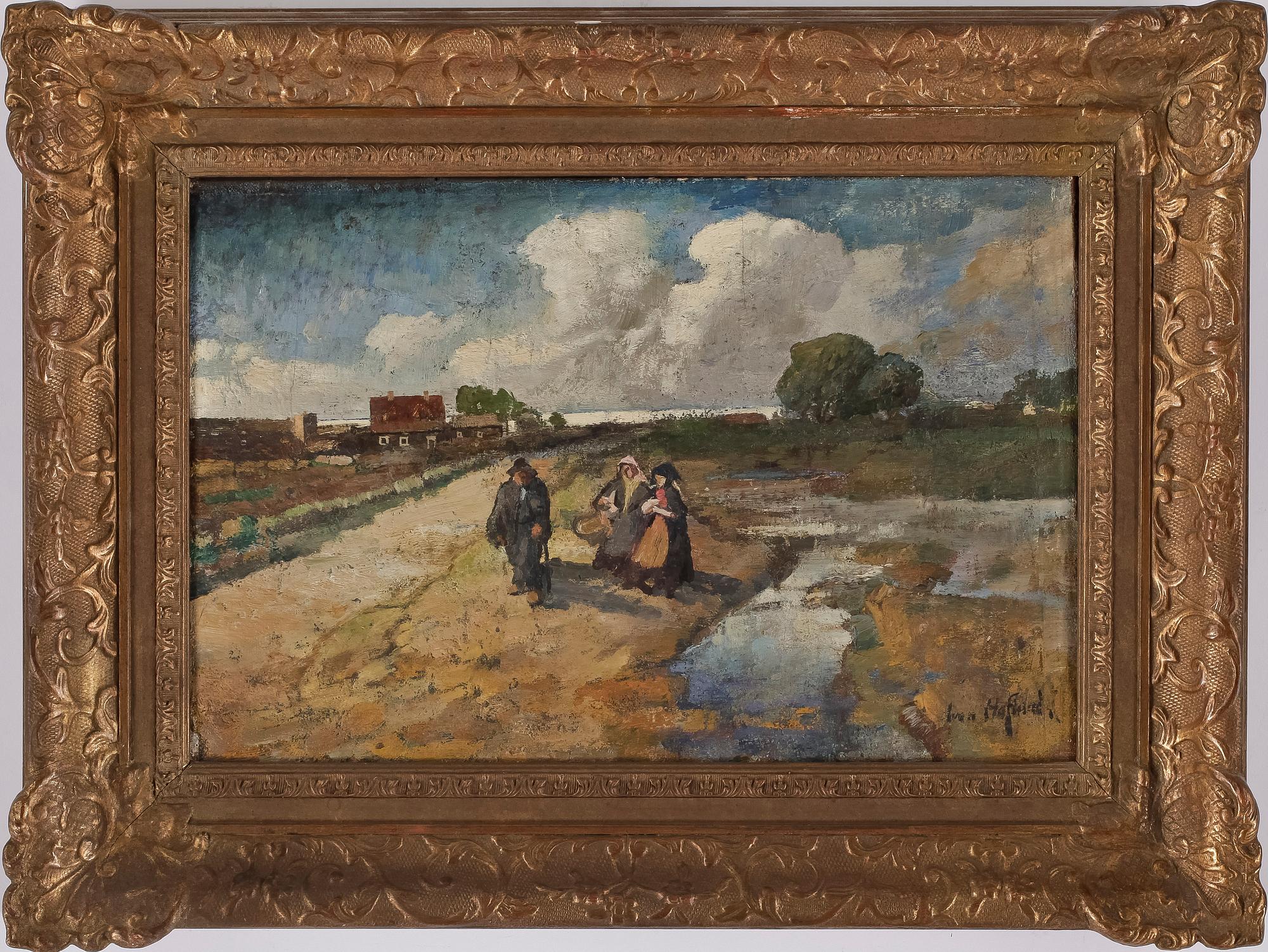 IVAN HOFLUND, olja på duk, 2 st, samt olja på pannå, sign.