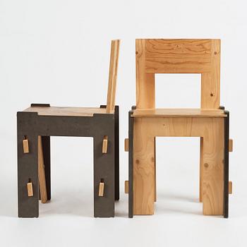 Woytek Weidne och Caroline Axell, a pair of "POP_UP CHAIRS", executed in an edition of 60 by Martin Altwegg 2014.