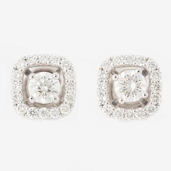 Earrings, two-part 18K white gold with brilliant-cut diamonds.