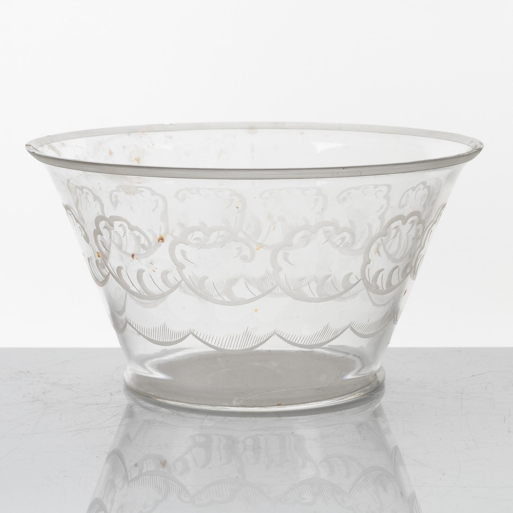 Simon Gate, skål, "Molnet", Orrefors,