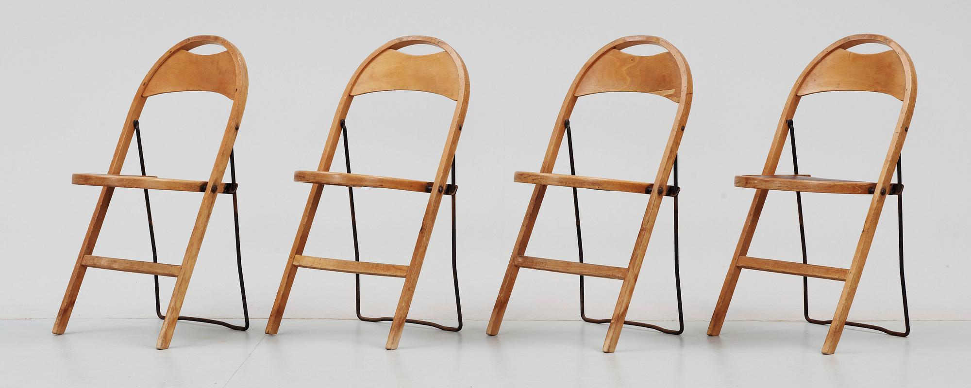 FÄLLSTOLAR, 4 st, "Bern", Gemla, 1920/30-tal.