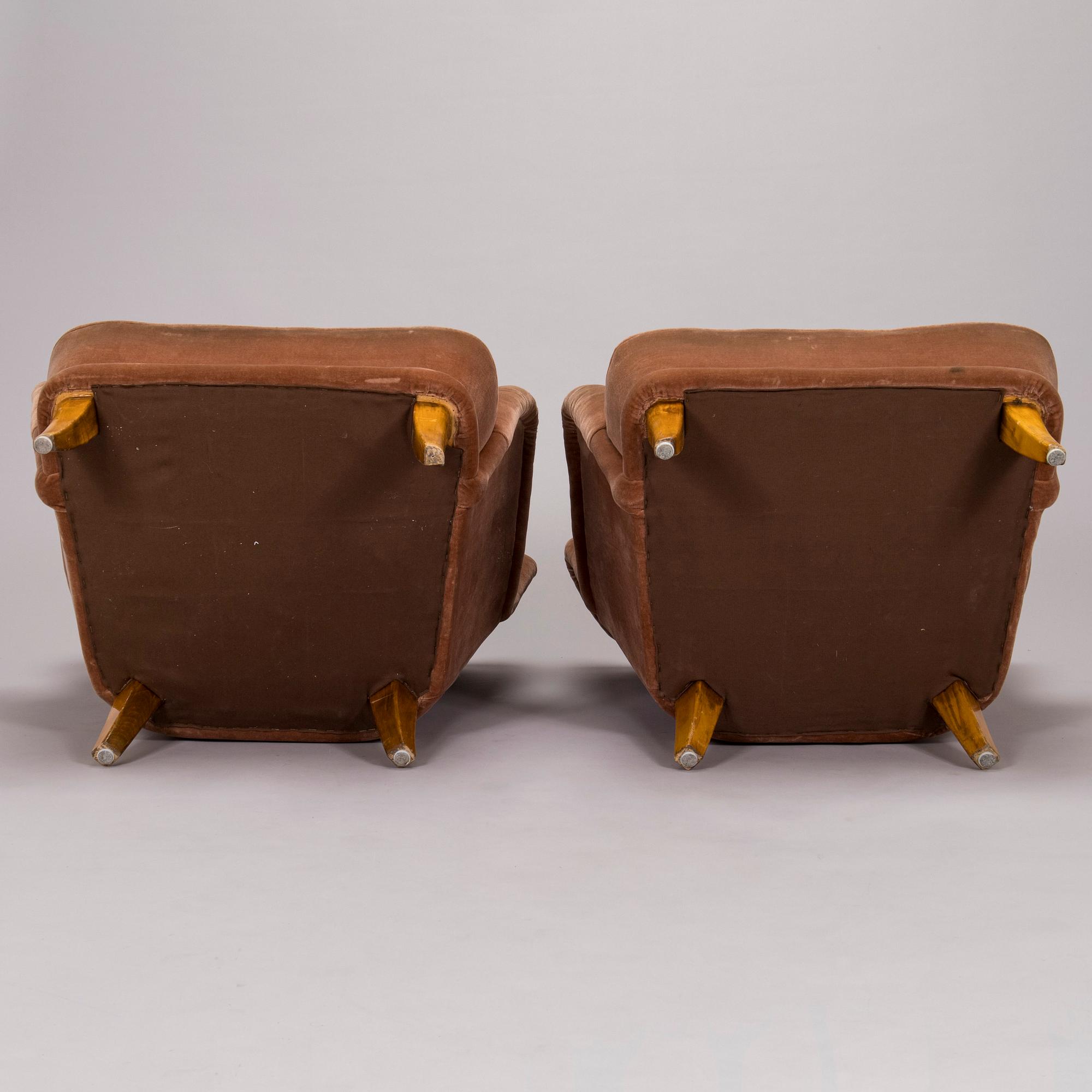 Ilmari Lappalainen, a pair of 1950's 'Laila' armchairs for Asko, Finland.